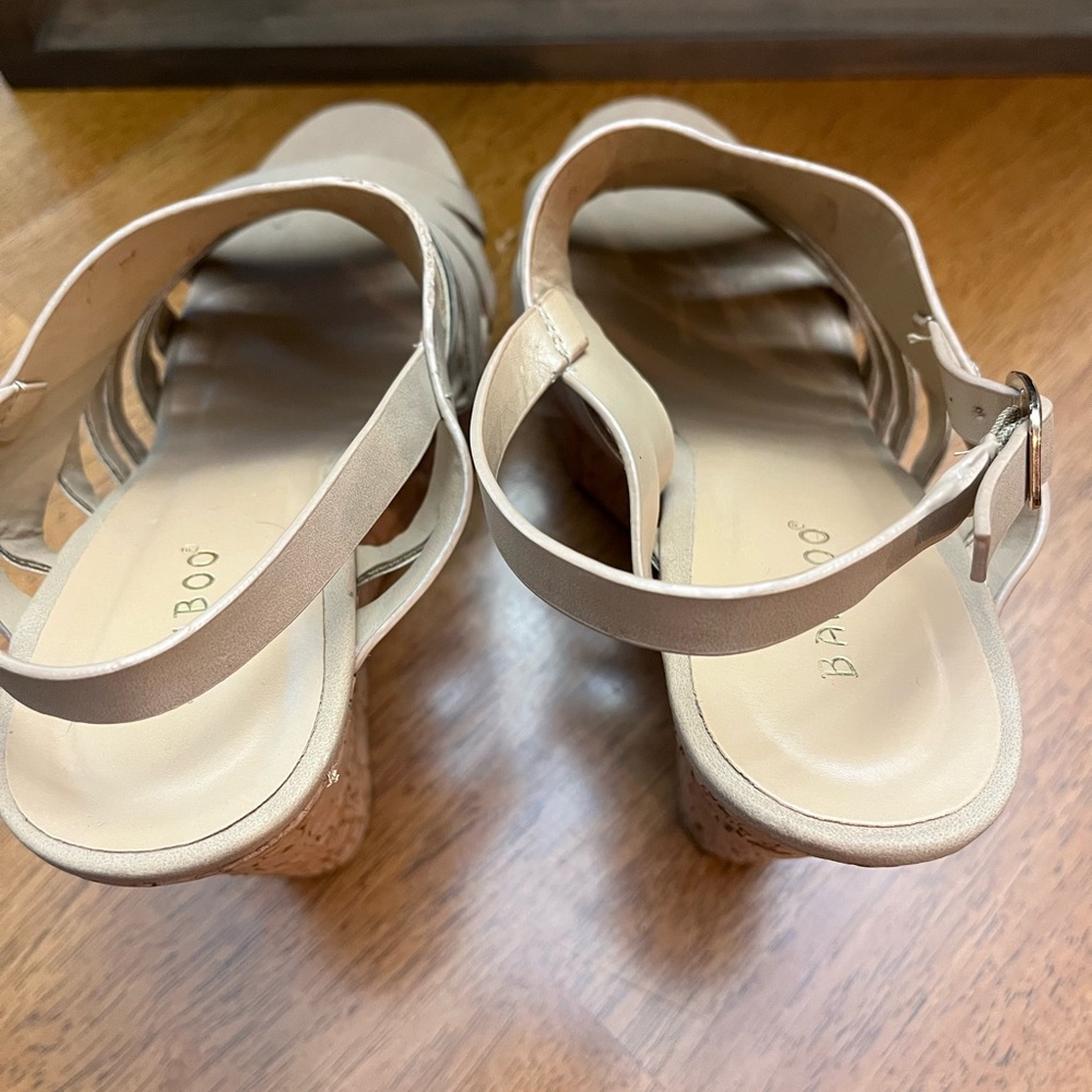 Nude Cork Wedges - Picture 2 of 8